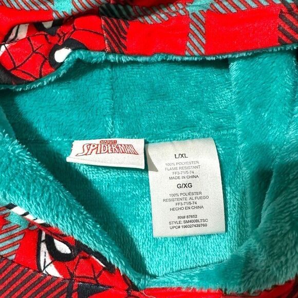 Spiderman Character Kids Oversized Hooded Pullover Robe Size L/XL - Picture 9 of 13